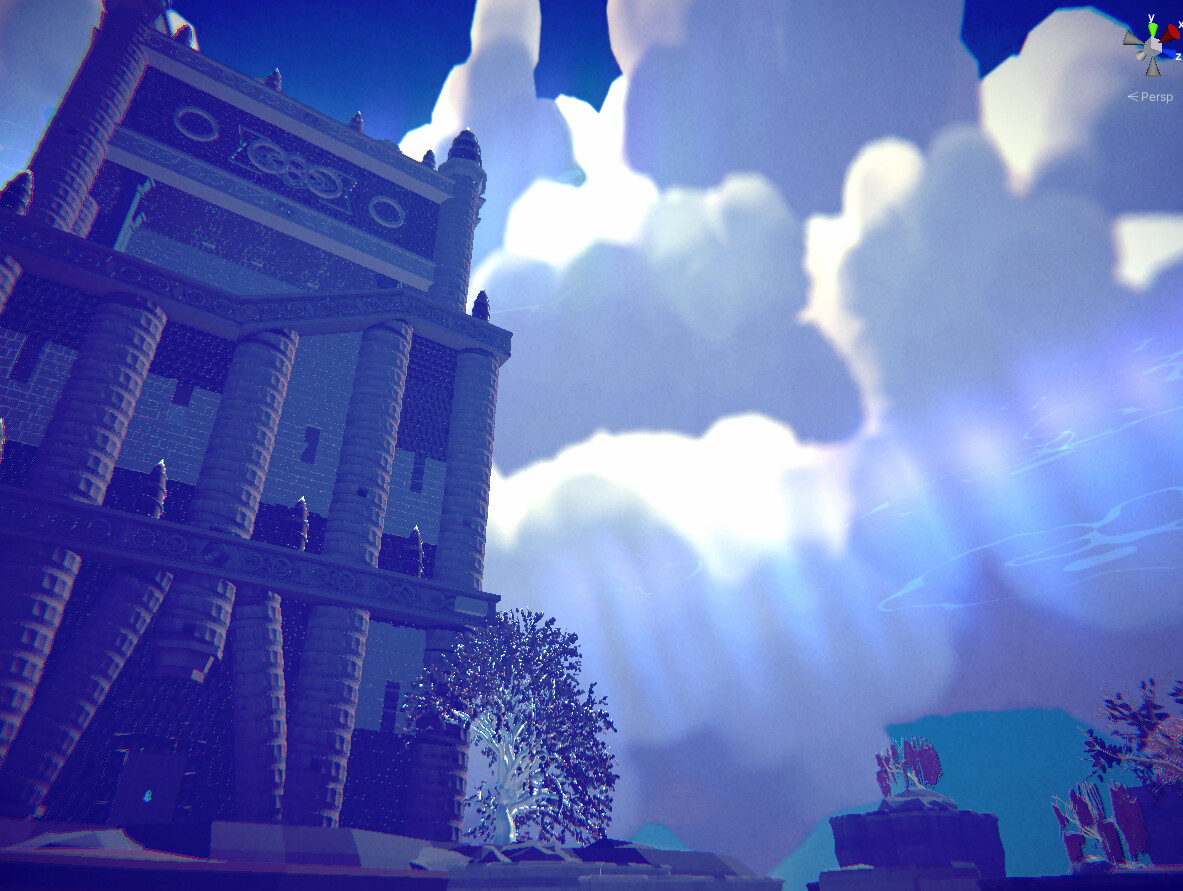 ornate tower under a moonlight sky